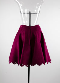 Open hem velvet skirt - Violet