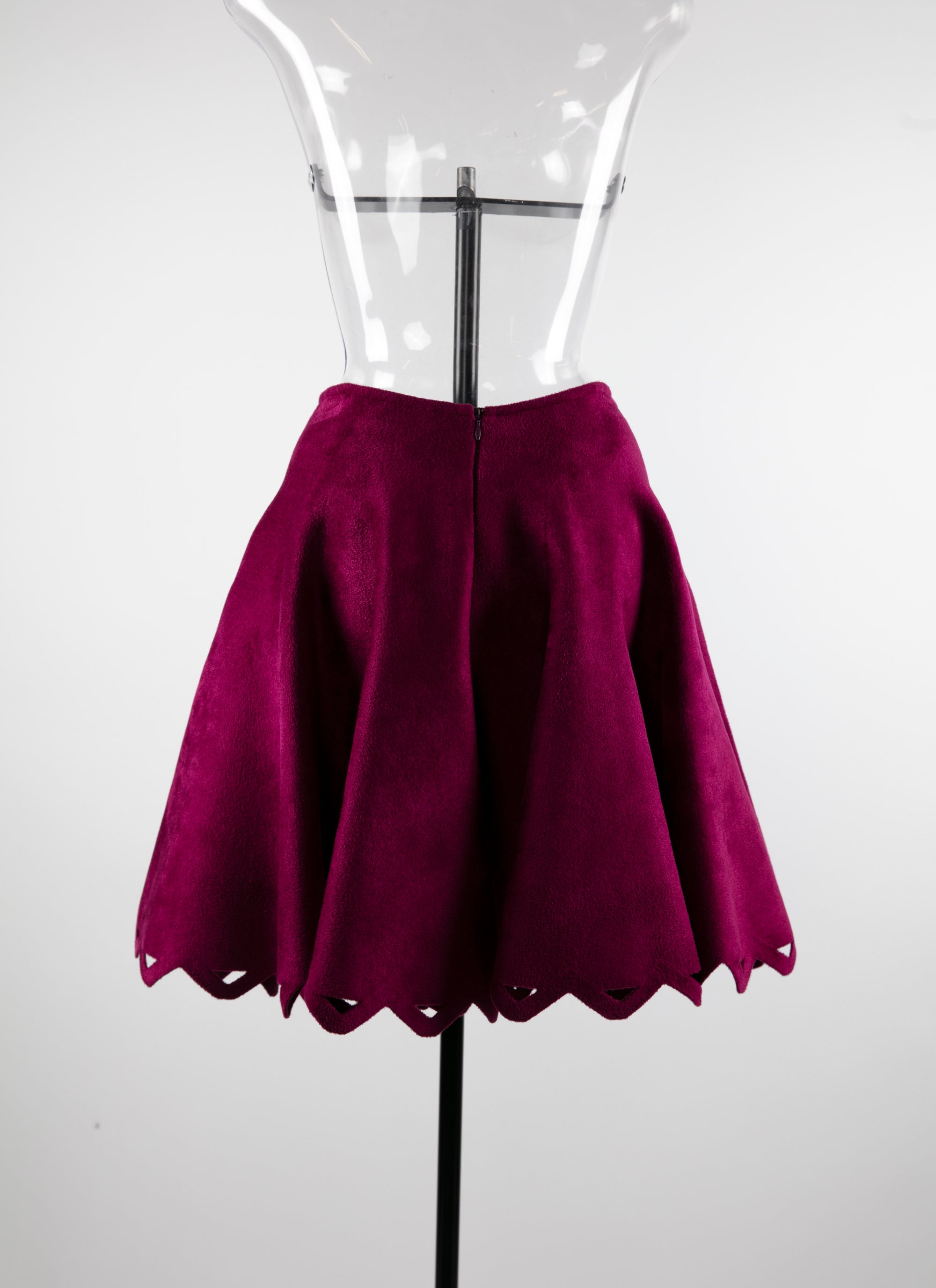 Open hem velvet skirt - Violet