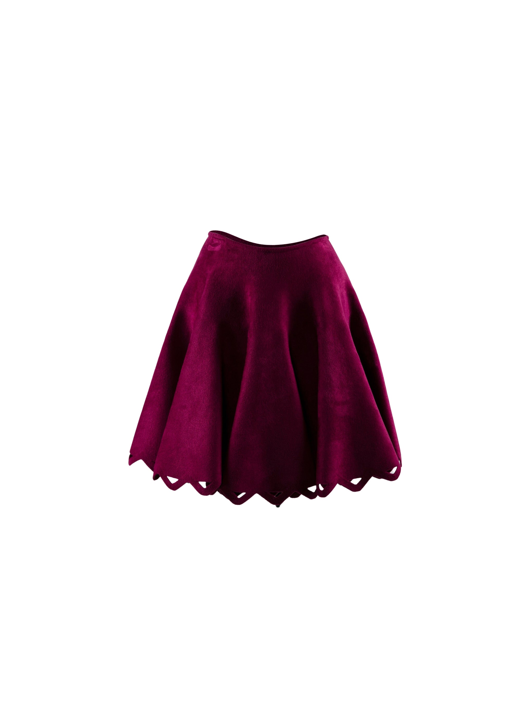 Open hem velvet skirt - Violet
