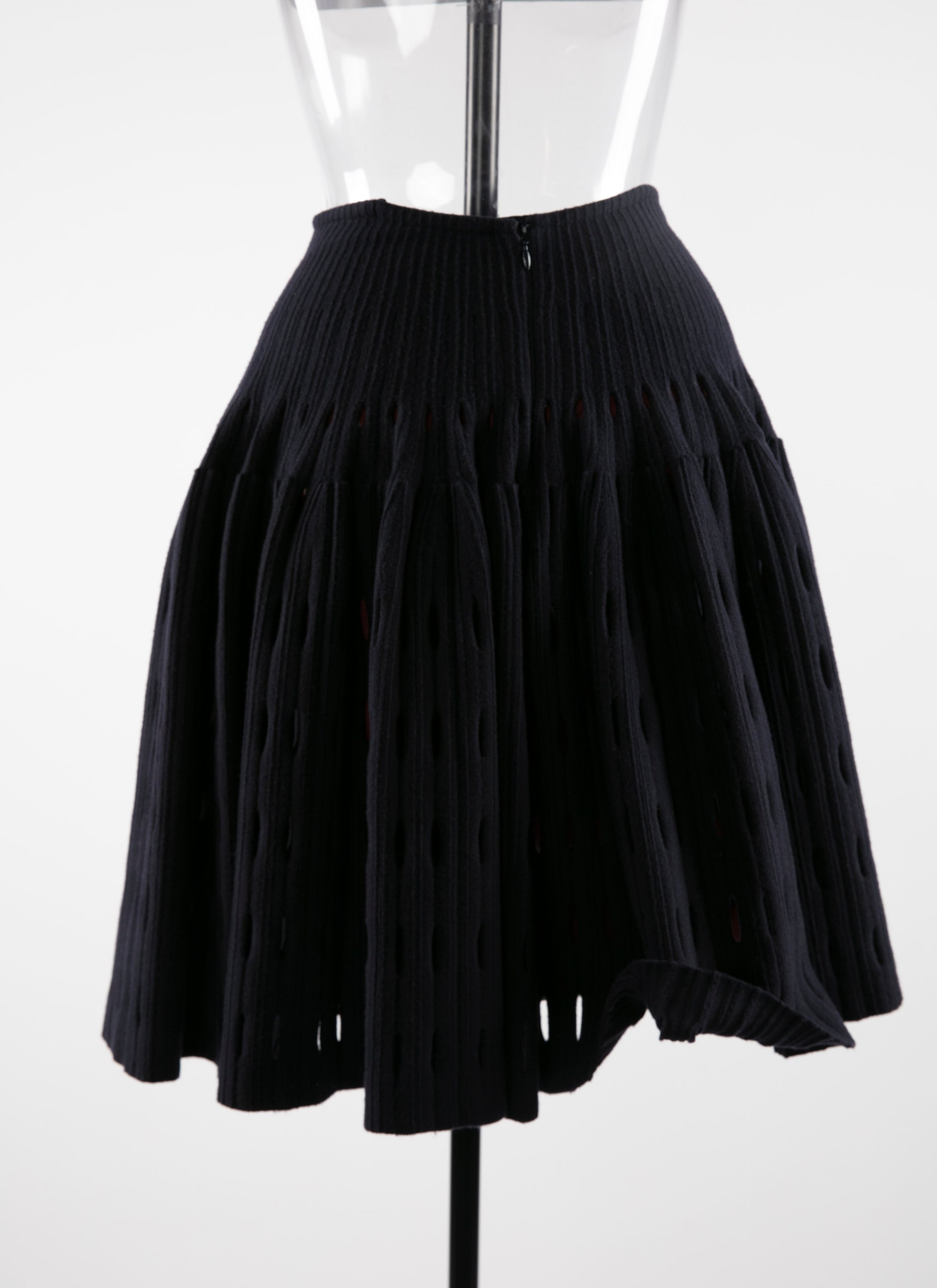 Wool openwork skirt - Dark Navy