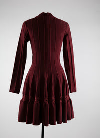 Structured knit dress with defined silhouette - Bordeaux
