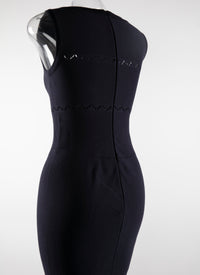 Robe sirène ajourée sans manches - Marine Foncé