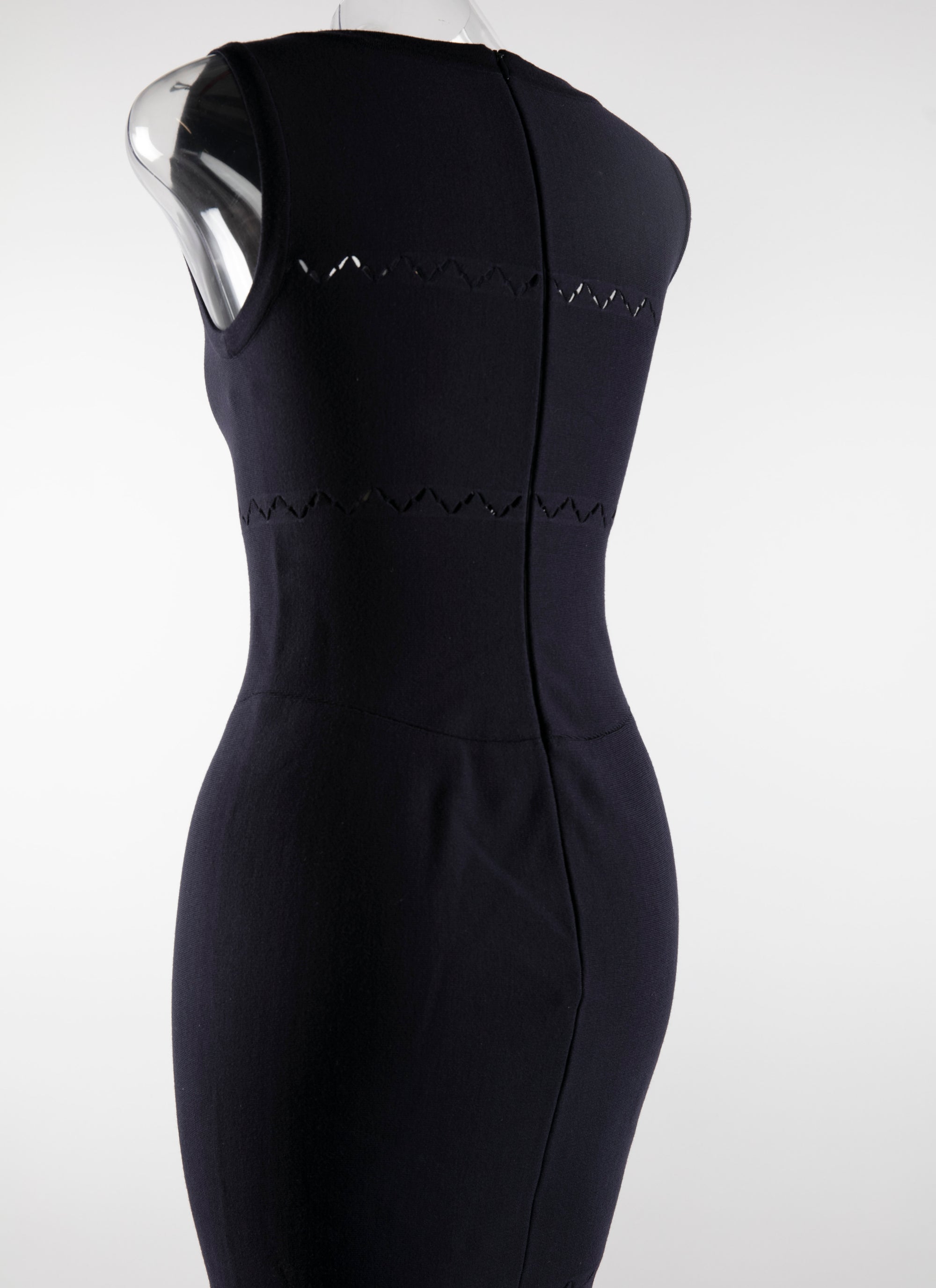 Robe sirène ajourée sans manches - Marine Foncé