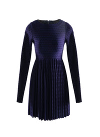 Fluid long dress with flared sleeves - Indigo