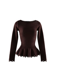 Trigone knitted long sleeve jumper - Bordeaux brown