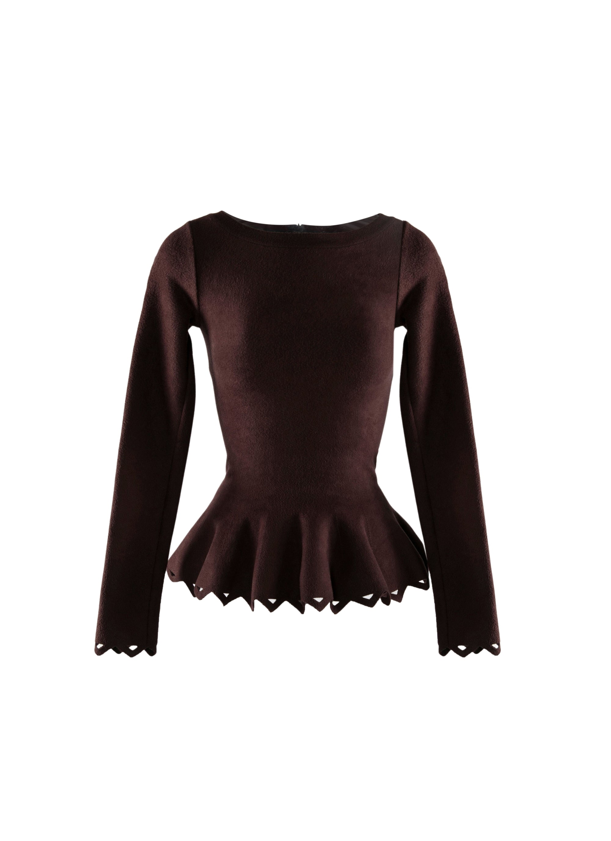 Trigone knitted long sleeve jumper - Bordeaux brown