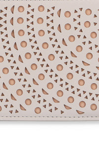 Porte-cartes zippé ajouré en cuir - Perle & Sable