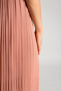 Sleeveless midi dress with open square knit collar - Black intense