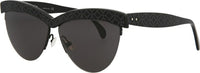 Lunettes Cat eye à motif argenté - Noir & Gris