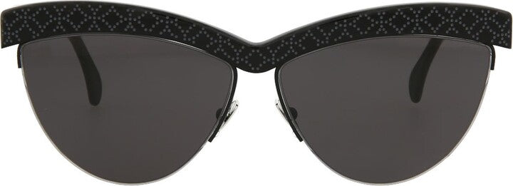 Lunettes Cat eye à motif argenté - Noir & Gris