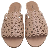 Mules plates Vienne en cuir - Chair