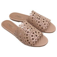 Mules plates Vienne en cuir - Chair