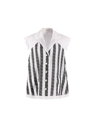 Art Deco short sleeve shirt - White & Black