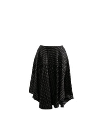 Jupe plissée asymétrique à motifs - Noir & Argent