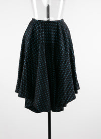 Jupe plissée asymétrique à motifs - Noir & Bleu