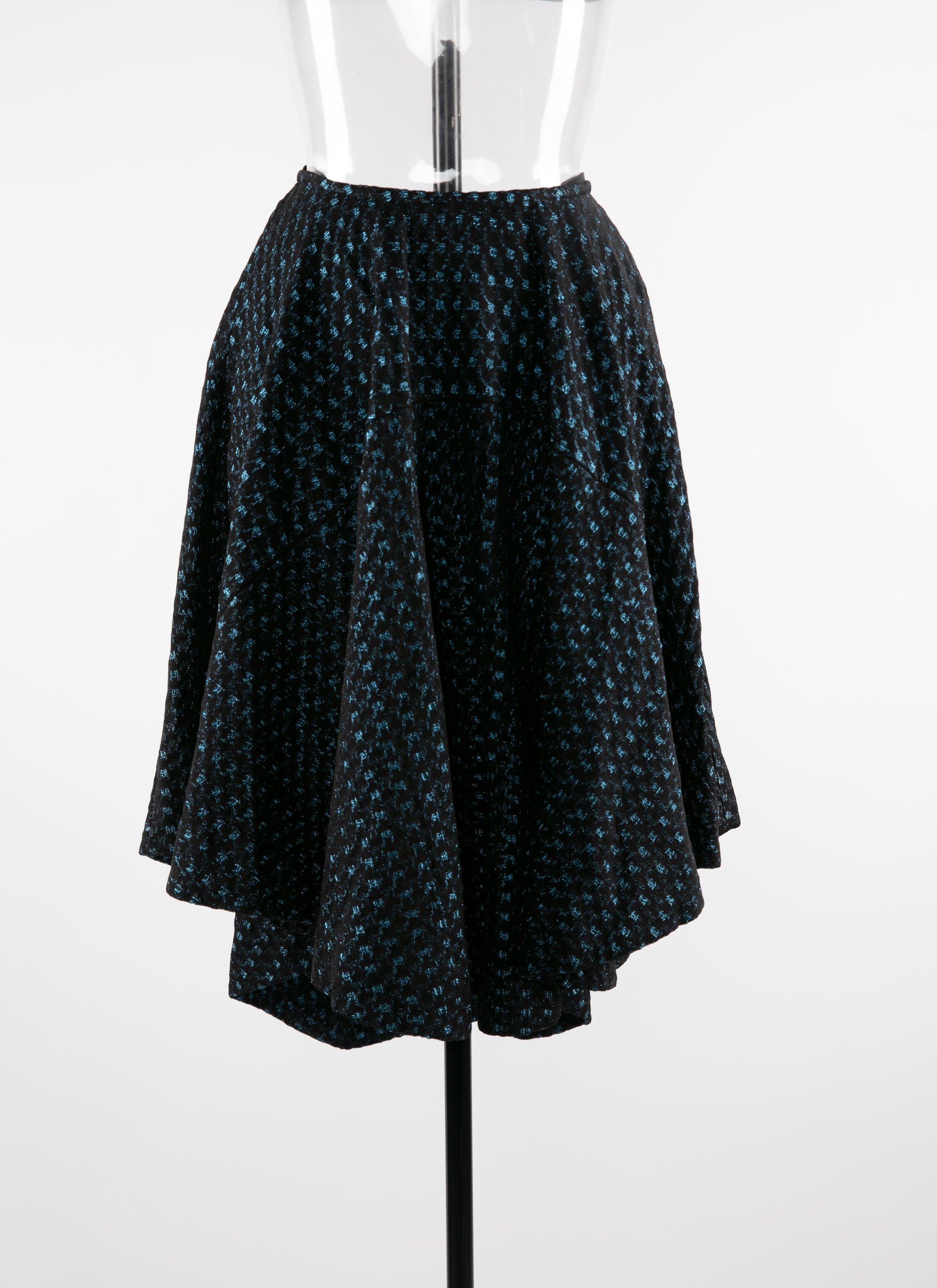 Jupe plissée asymétrique à motifs - Noir & Bleu