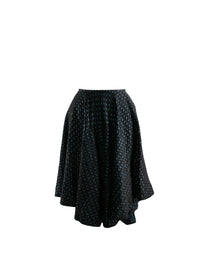 Jupe plissée asymétrique à motifs - Noir & Bleu