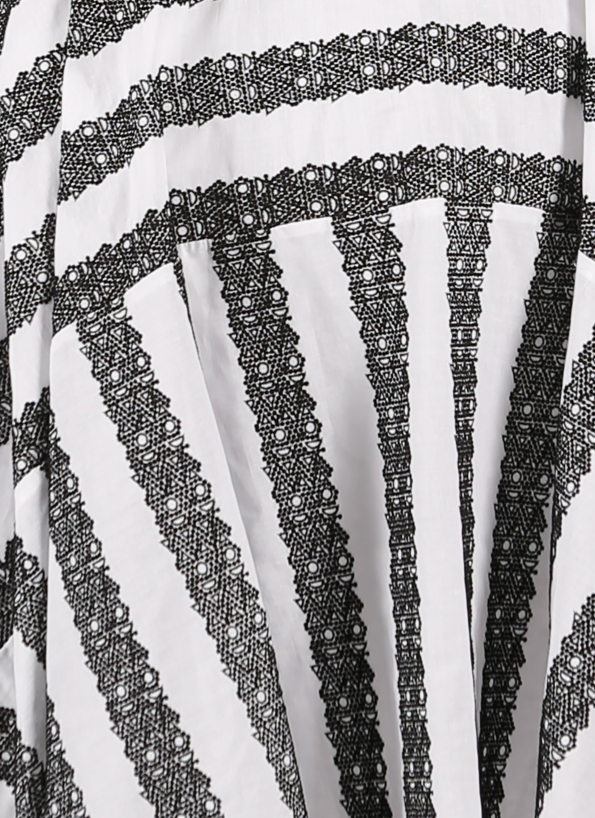 Asymetrical Art Deco Skirt - White & Black