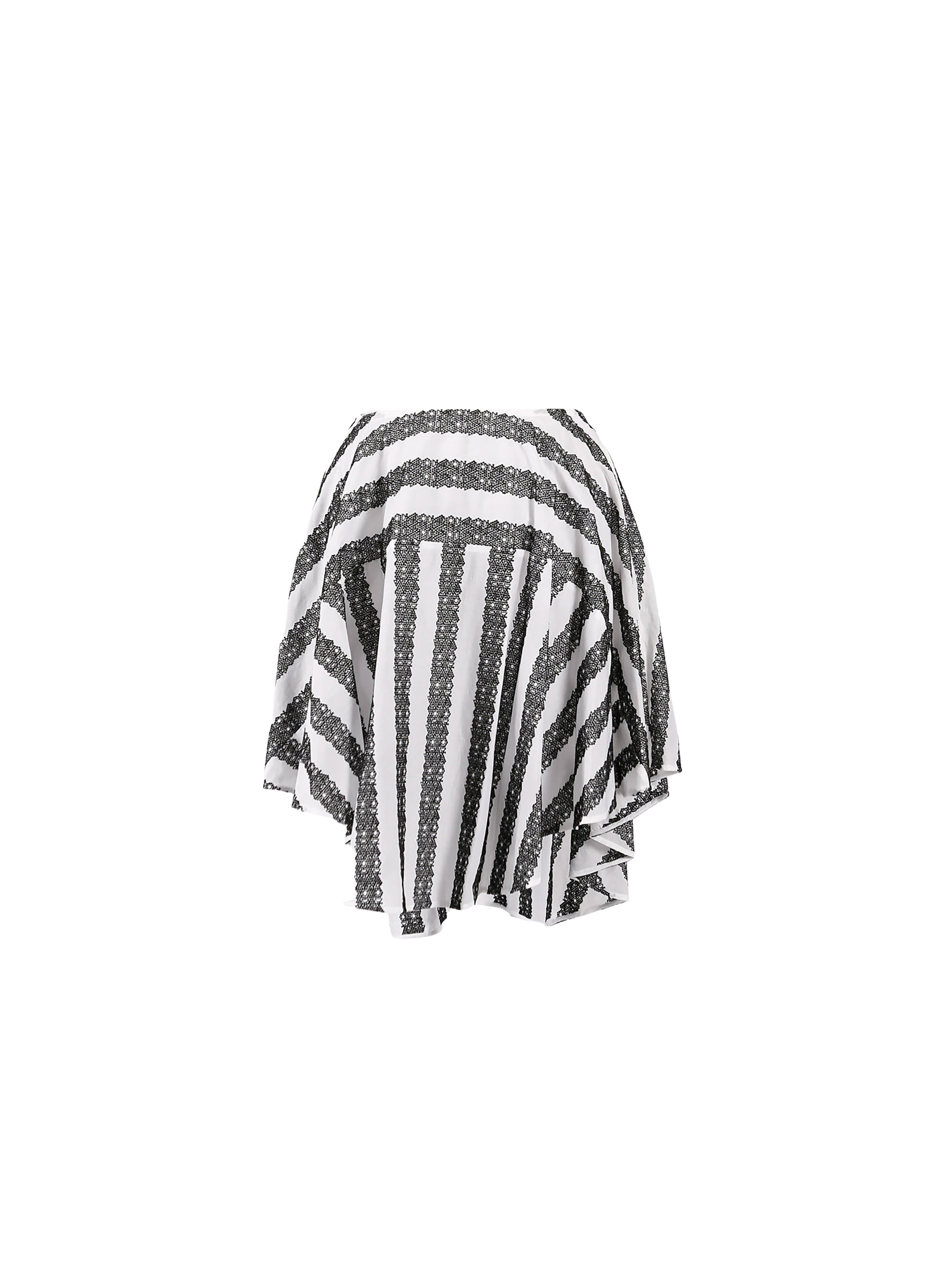 Asymetrical Art Deco Skirt - White & Black