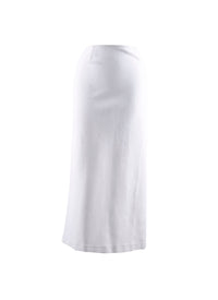 Fitted plain long skirt - White