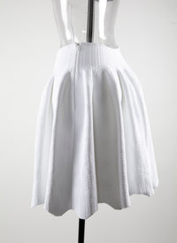 Jupe courte patineuse texturée - Blanc