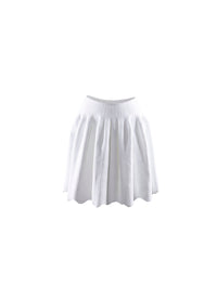 Jupe courte patineuse texturée - Blanc