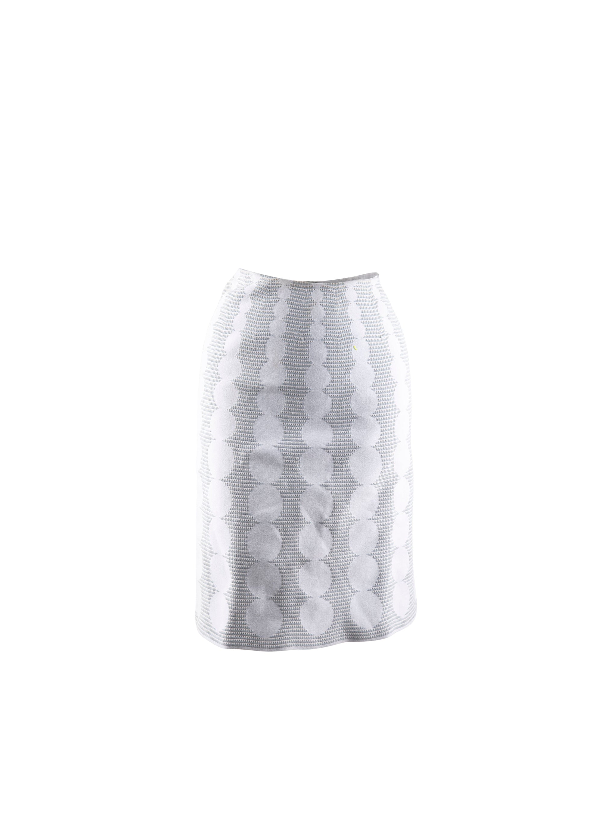 Mid-length skirt with contrasting geometric details - Sky & White