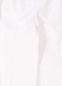Wide-leg trousers in raffia - White