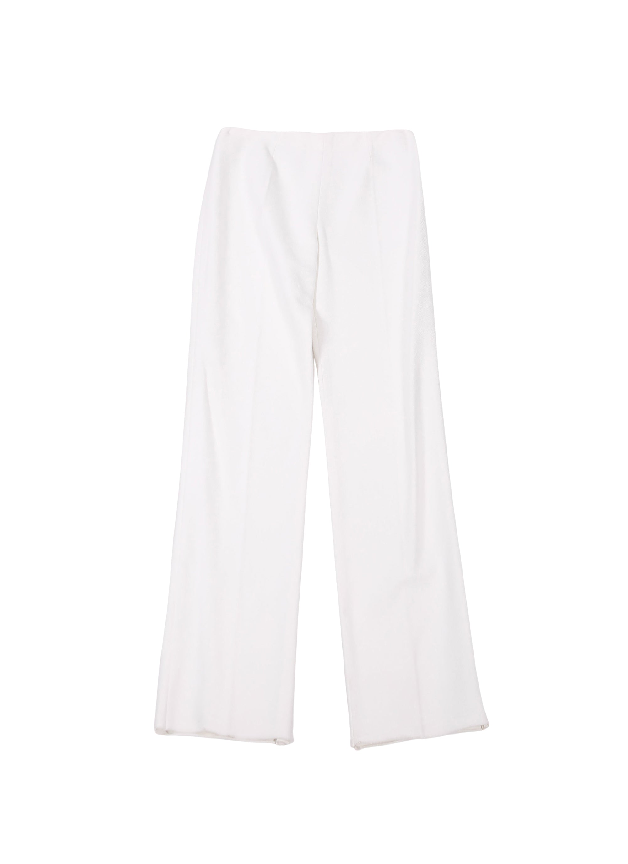 Pantalon à coupe large en rafia - Blanc