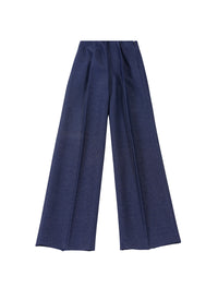 Raffia wide-leg trousers - Cobalt