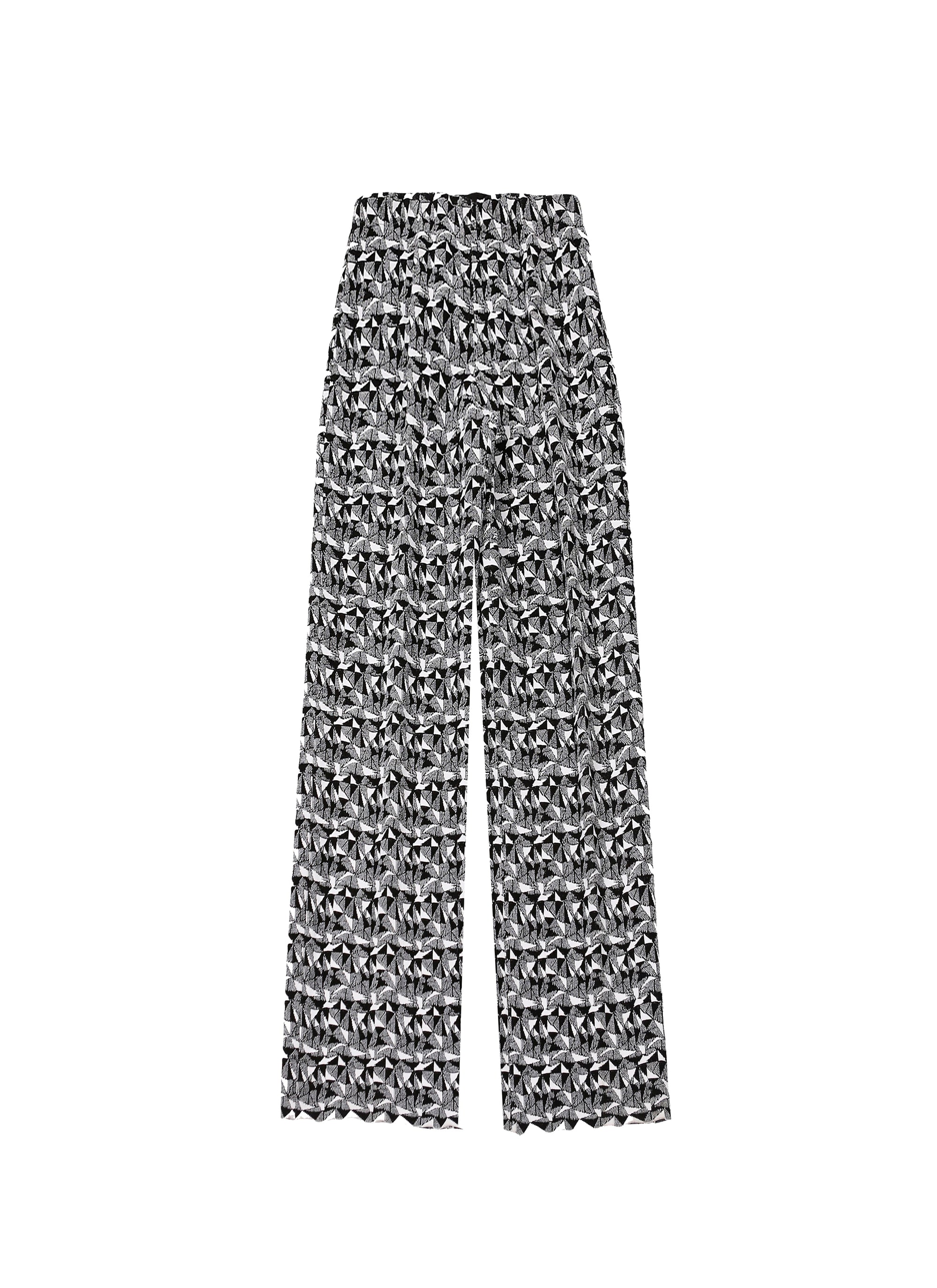 Archipelago wide-leg trousers - Black & White