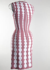 Fitted dress with flared skirt and openwork details - White & Red