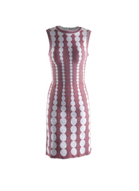 Fitted dress with flared skirt and openwork details - White & Red