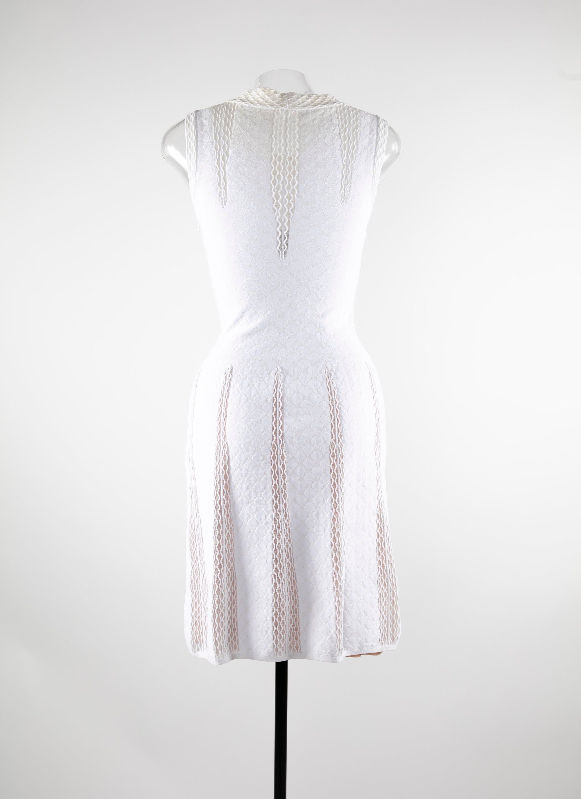 Robe sans manches à détails en dentelle - Blanc