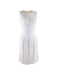 Robe sans manches à détails en dentelle - Blanc