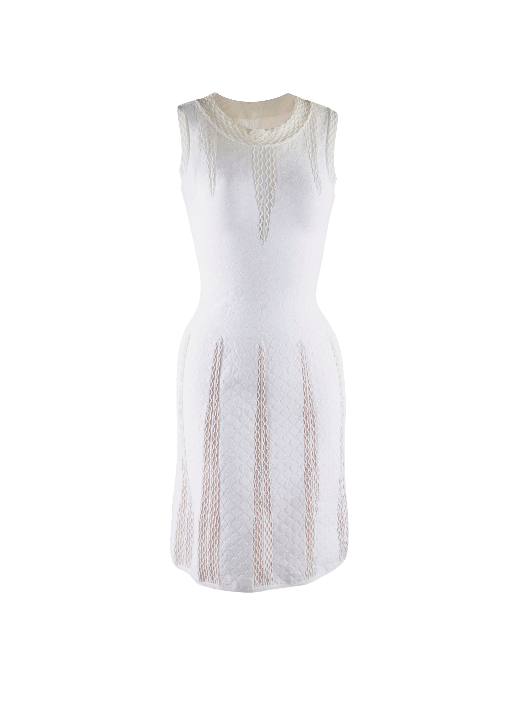 Robe sans manches à détails en dentelle - Blanc