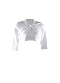 Cardigan court boutonné à manches longues en maille - Blanc neige