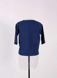 Long-sleeved knitted cardigan - Cobalt