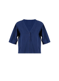 Long-sleeved knitted cardigan - Cobalt