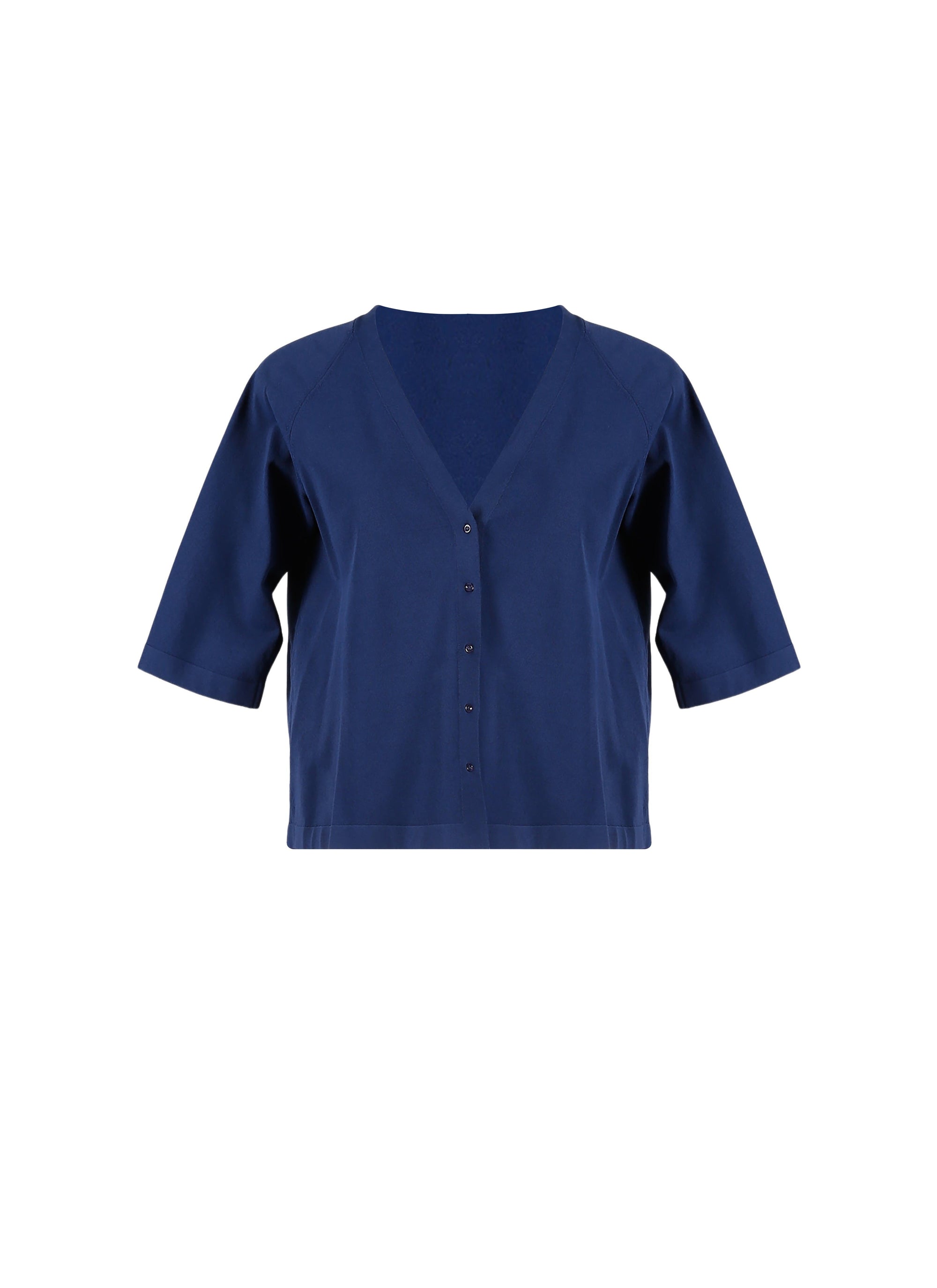 Long-sleeved knitted cardigan - Cobalt