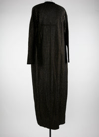 Long crochet cardigan - Black & Gold