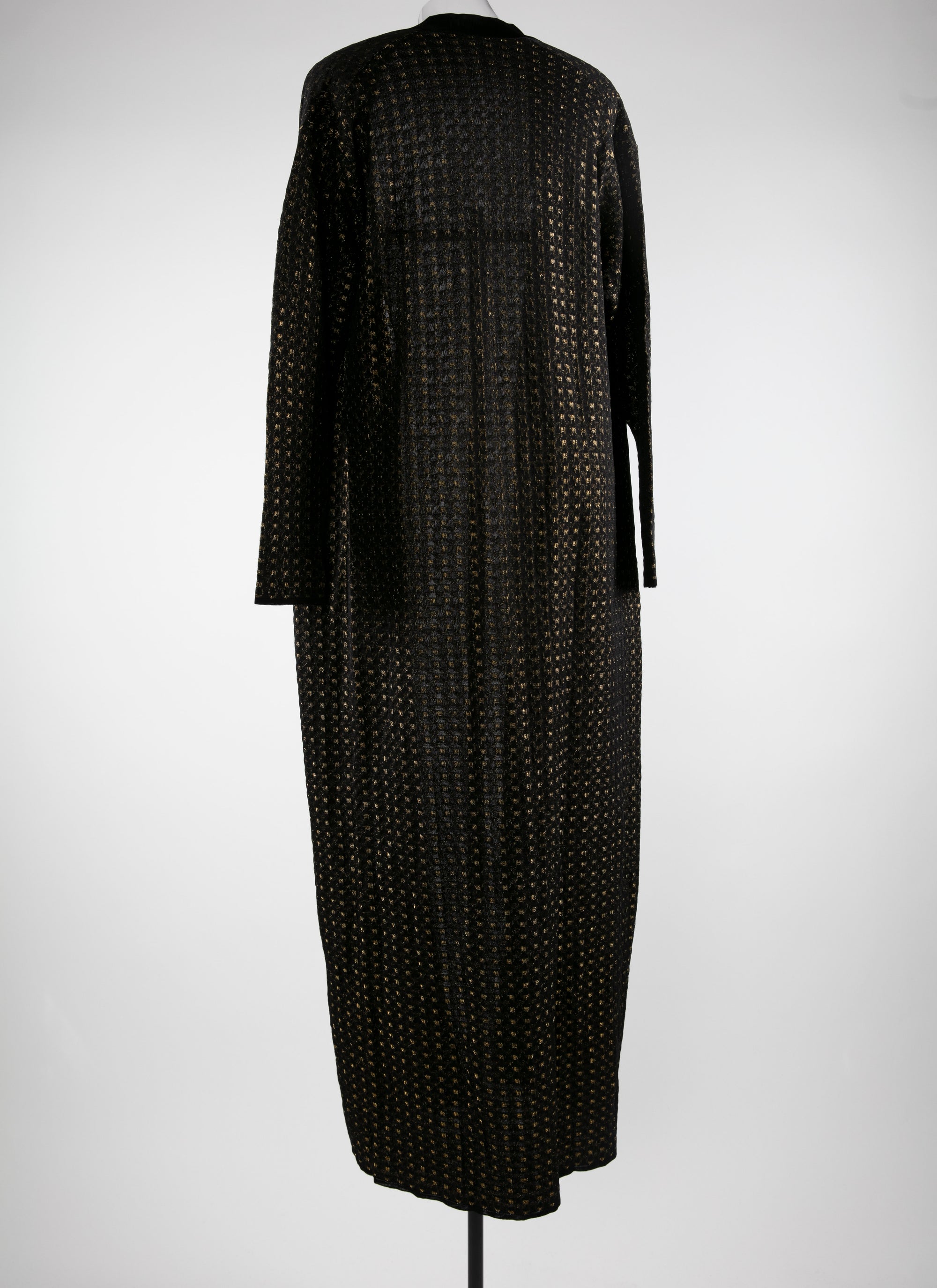 Long crochet cardigan - Black & Gold