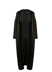 Long crochet cardigan - Black & Gold