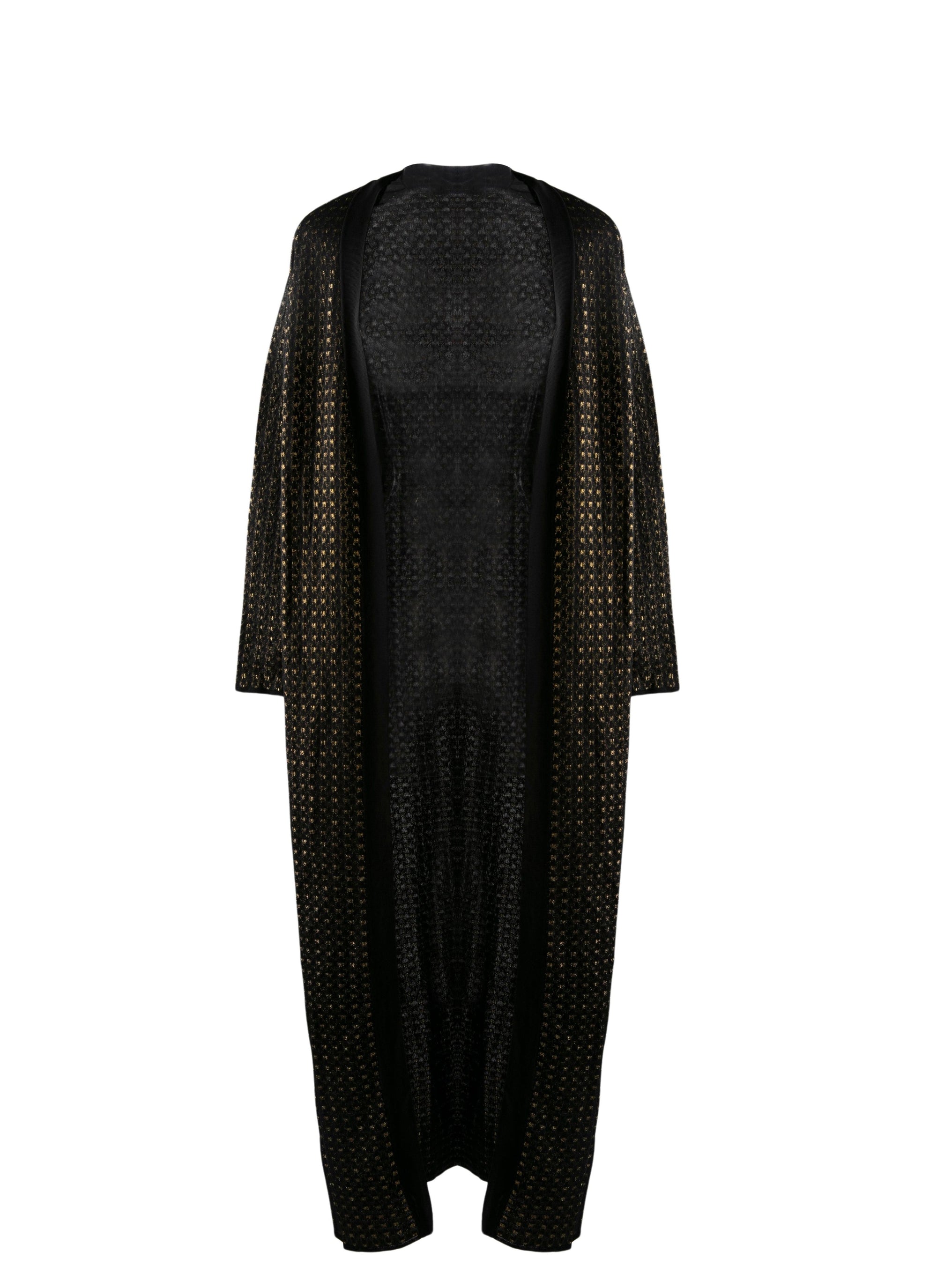 Long crochet cardigan - Black & Gold