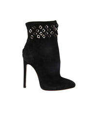Bottines à œillets en cuir - Noir