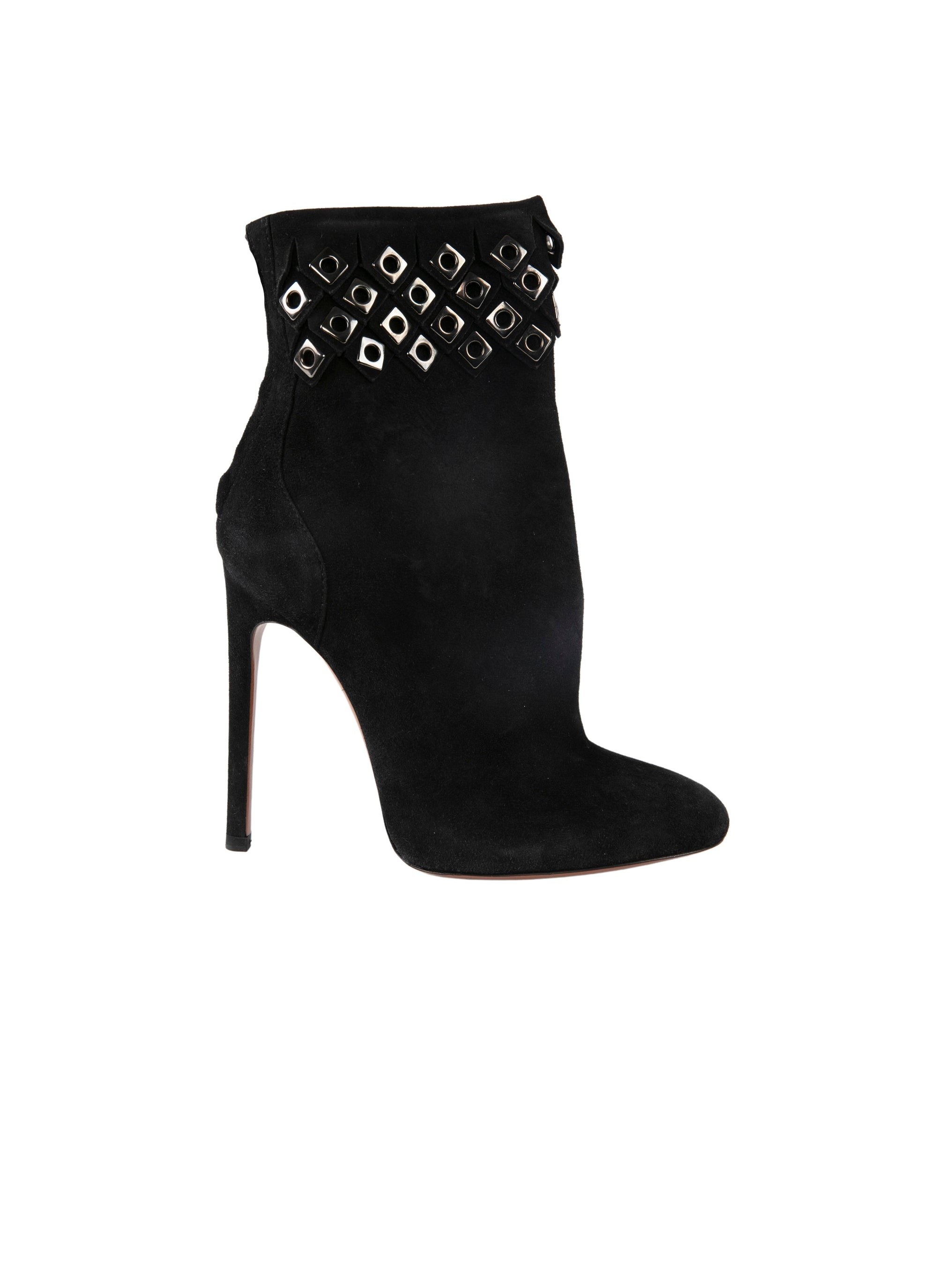 Bottines à œillets en cuir - Noir