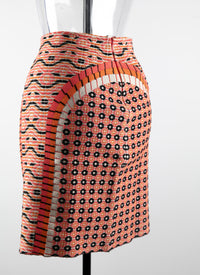 Short skirt with contrasting pattern - Multicolour Pink