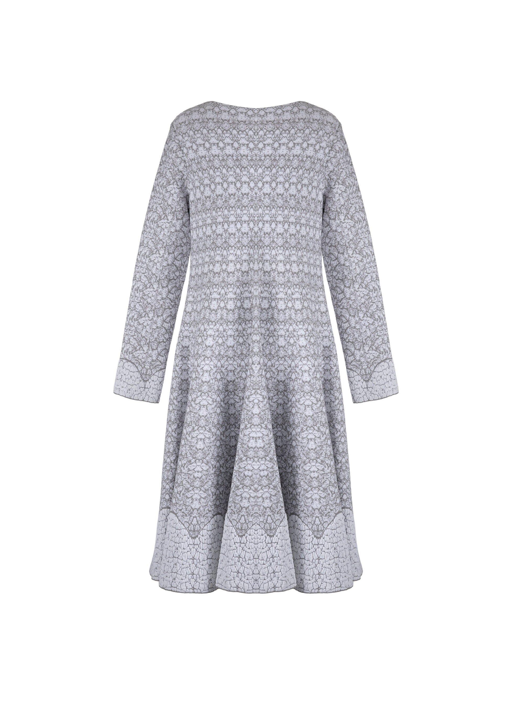 Robe à manches longues Galatea en maille - Blanc & Gris
