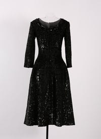 Robe à manches longues Granada - Noir