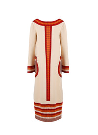 Robe à manches longues Marabout en maille - Vanille